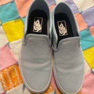 Vans Slip-On Sneakers in Pale Blue Canvas